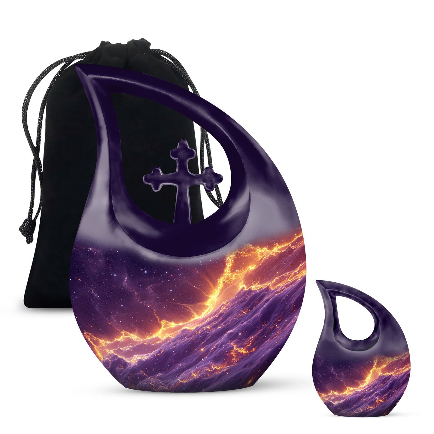 Personalized Galaxy Cremation Urn for Human Ashes - 10-inch, 200 cu in - Yatskia