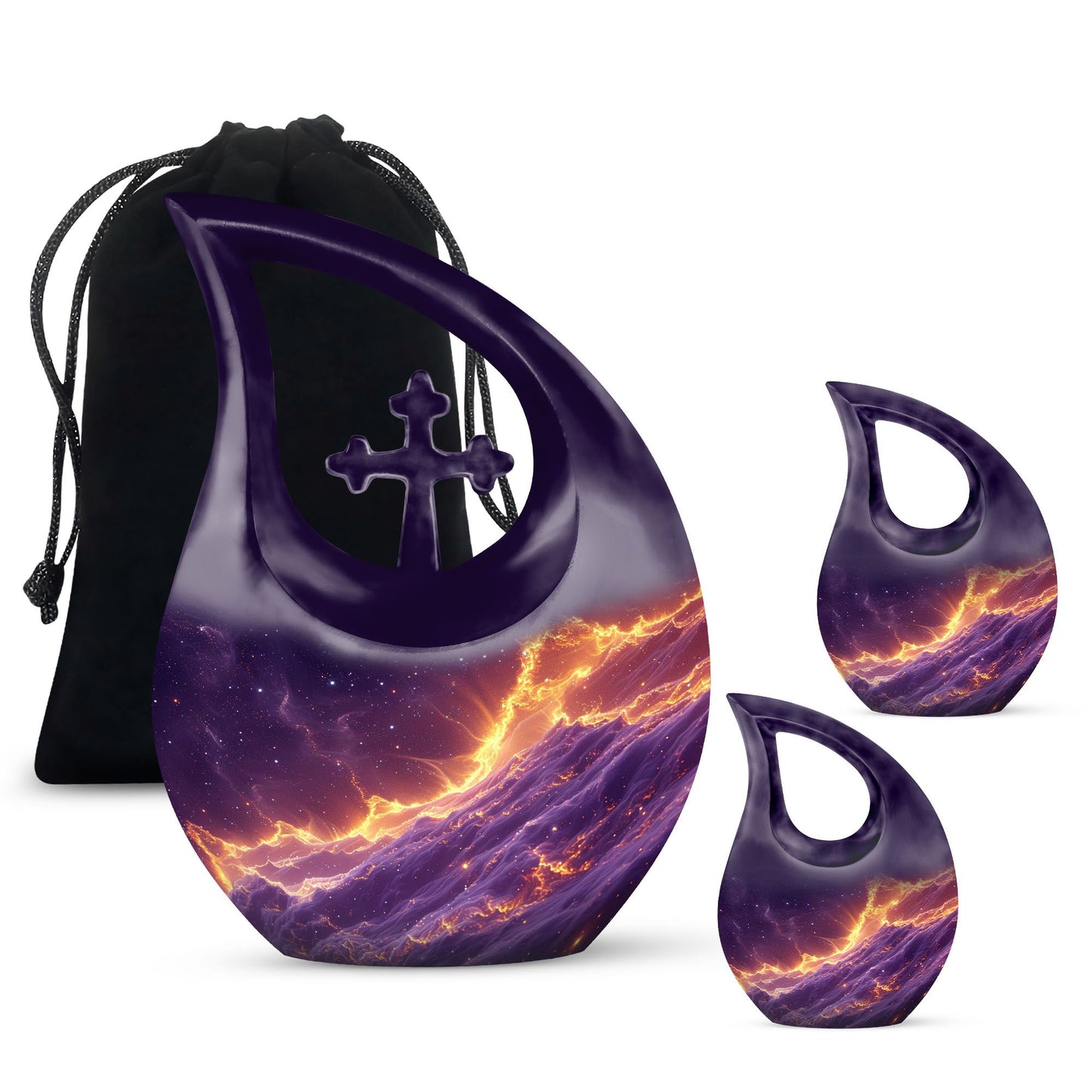 Personalized Galaxy Cremation Urn for Human Ashes - 10-inch, 200 cu in - Yatskia