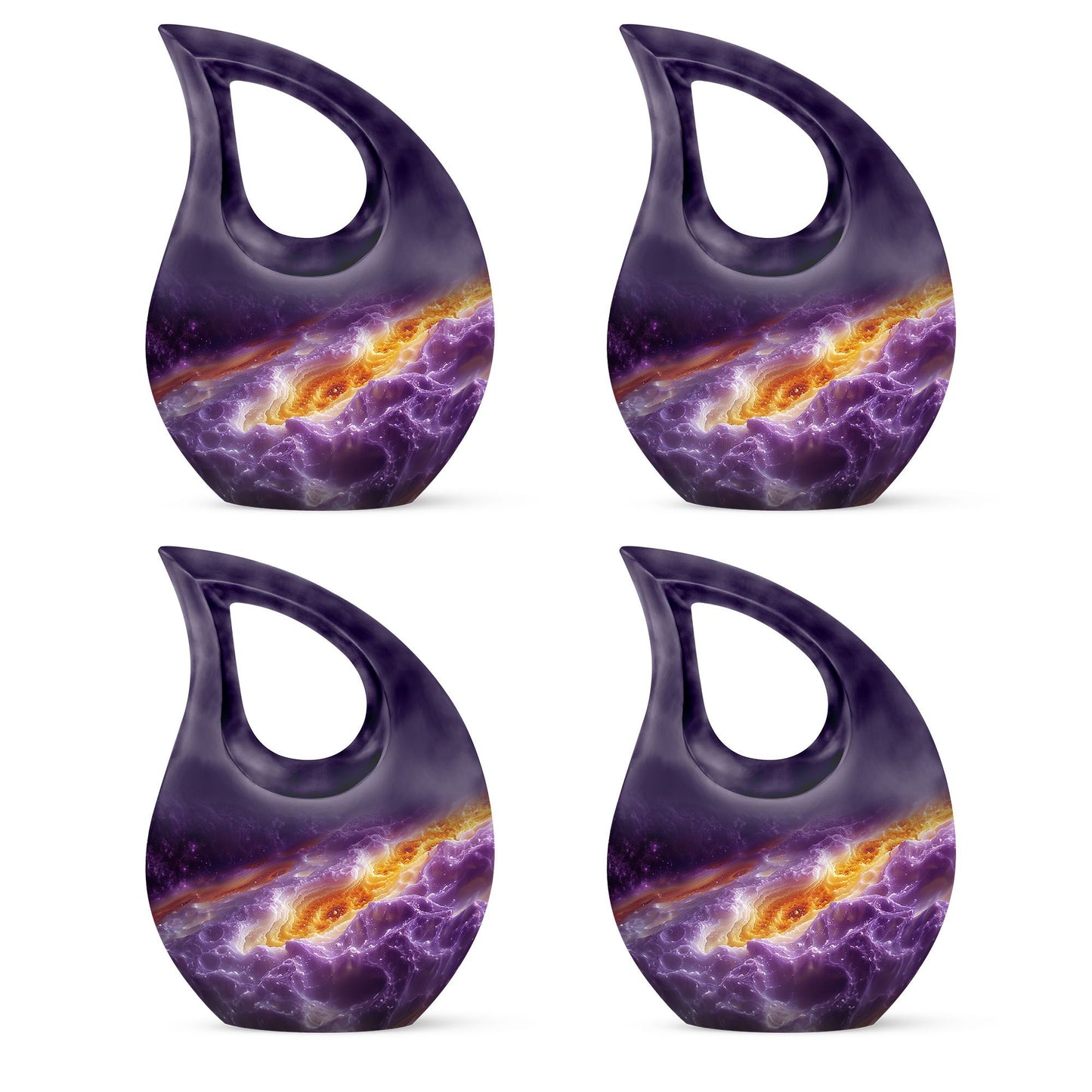 Purple Personalized Galaxy Cremation Urn for Human Ashes - 10-inch, 200 cu in - Yatskia