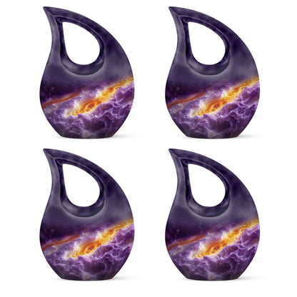 Purple Personalized Galaxy Cremation Urn for Human Ashes - 10-inch, 200 cu in - Yatskia