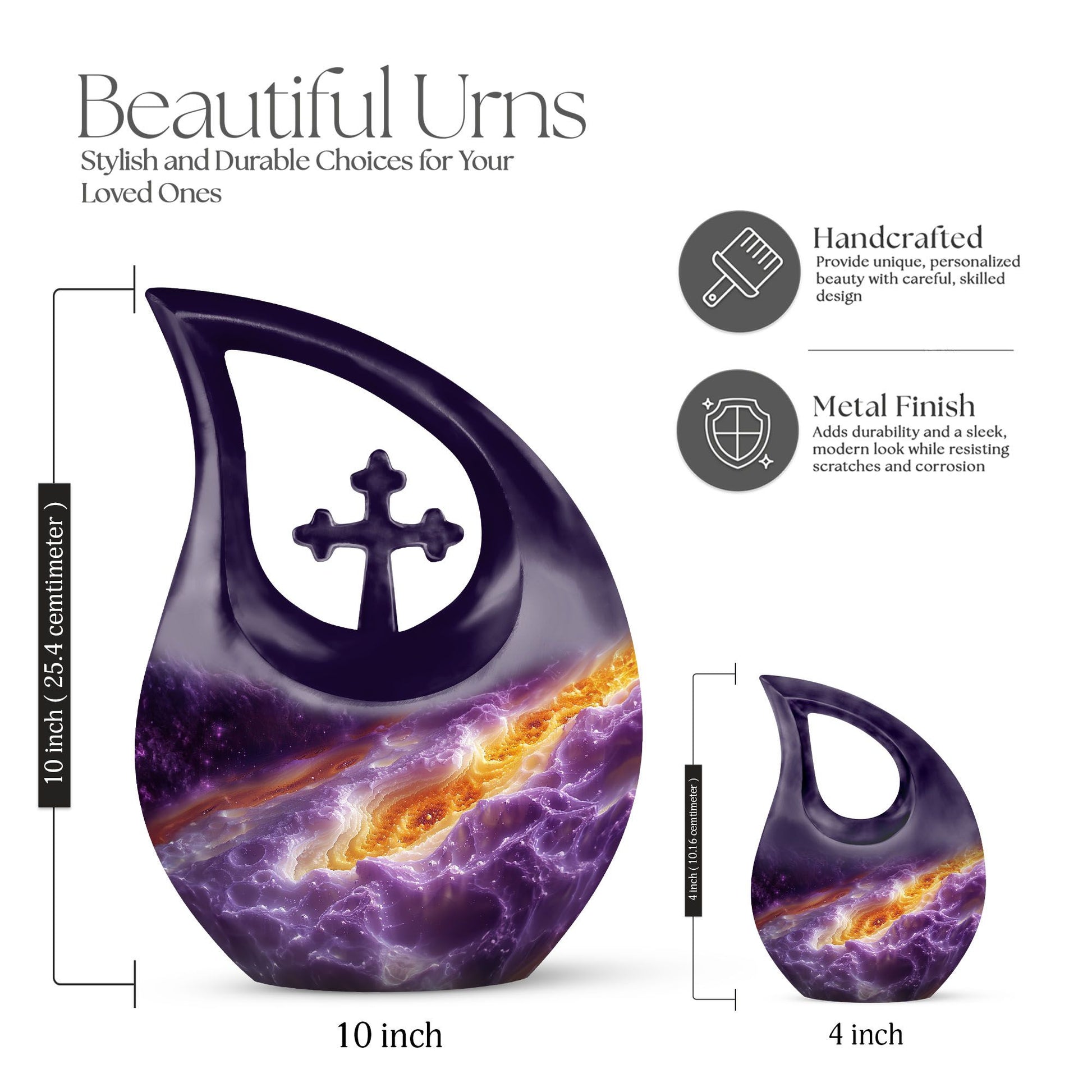 Affordable 10-inch Aluminium Nebula Galaxy Urn 