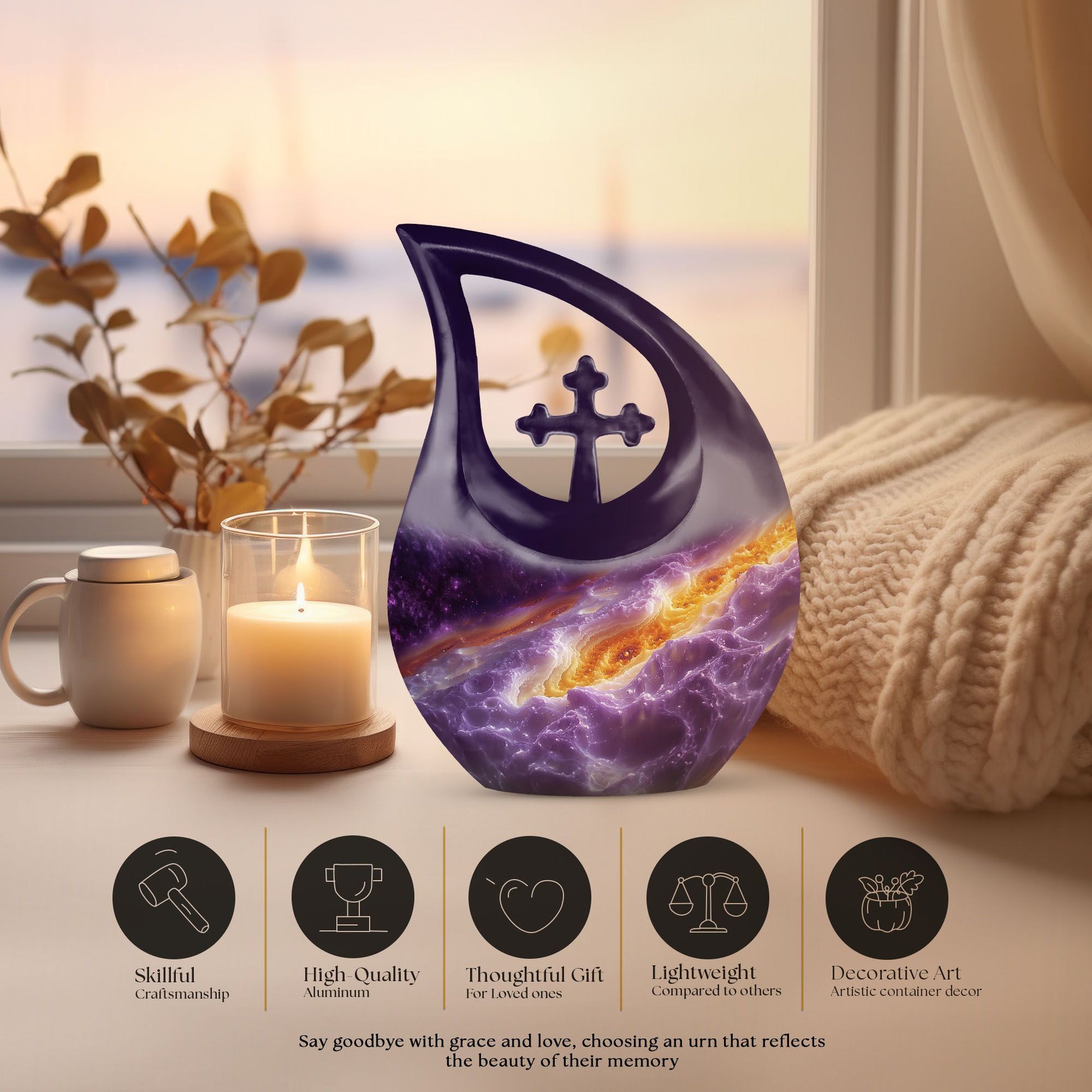 Affordable 10-inch Aluminium Nebula Galaxy Urn 