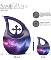 Nebula Galaxy urn, 10 inch aluminium with Cross Drop design,