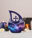 10-Inch affordable Nebula Galaxy Urn with Cross Drop design,