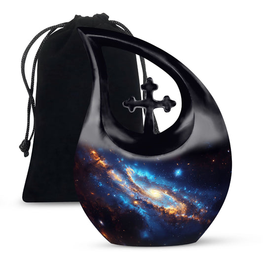 10-inch Nebula Galaxy Cross Drop Memorial Urn 