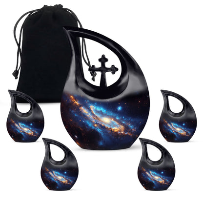 10-inch Nebula Galaxy Cross Drop Memorial Urn 