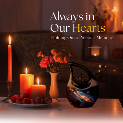 10-inch Nebula Galaxy Cross Drop Memorial Urn 