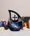 10-inch Nebula Galaxy Cross Drop Memorial Urn 