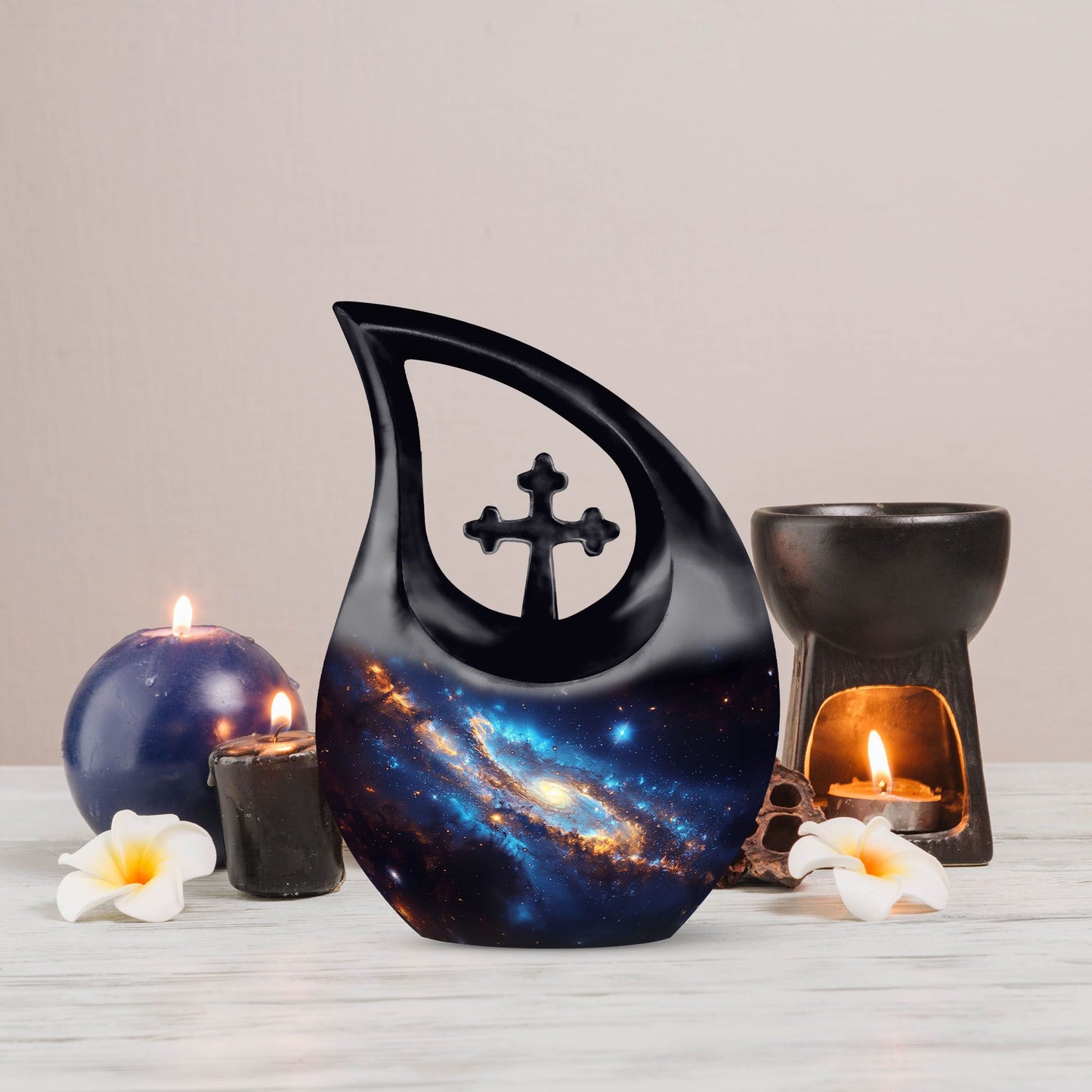 10-inch Nebula Galaxy Cross Drop Memorial Urn 