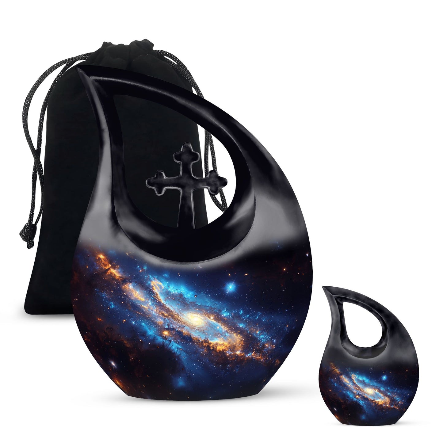10-inch Nebula Galaxy Cross Drop Memorial Urn 