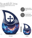 10-inch Nebula Galaxy Urn with Cross Drop Design,