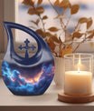 10-inch Nebula Galaxy Urn with Cross Drop Design,
