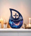 10-inch Nebula Galaxy Urn with Cross Drop Design,
