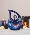 10-inch Nebula Galaxy Urn with Cross Drop Design,