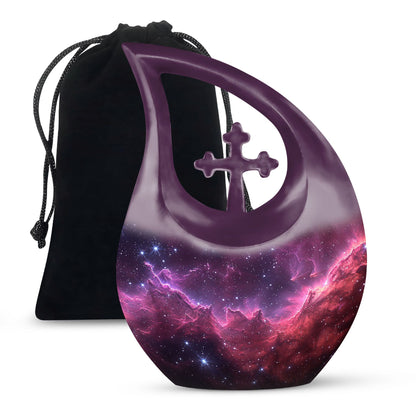 Personalized Galaxy Cremation Urn for Adult - 10-inch, 200 cu in - Yatskia