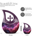 Personalizable Nebula Galaxy Cross Drop Large Memorial Urn