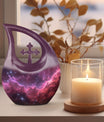 Personalizable Nebula Galaxy Cross Drop Large Memorial Urn