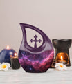 Personalizable Nebula Galaxy Cross Drop Large Memorial Urn