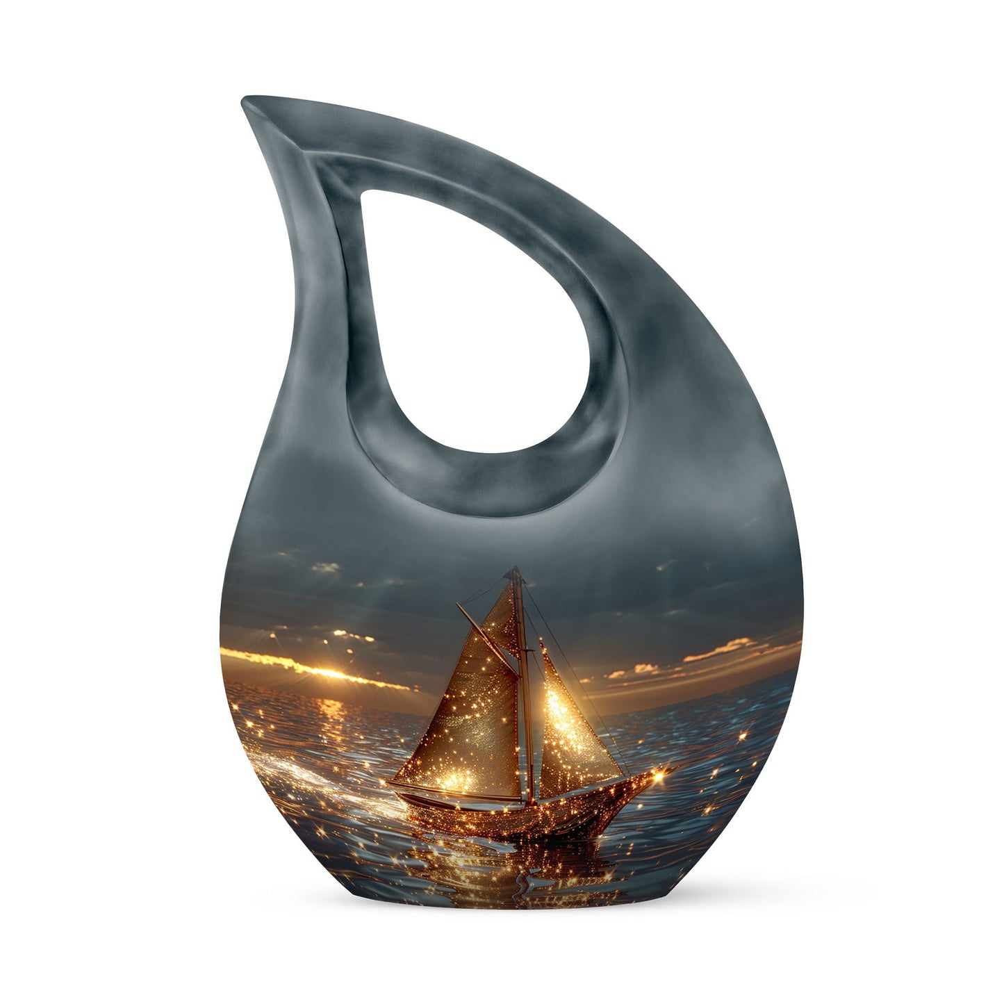 Personalized Ocean Keepsake Urn for Women - 10-inch, 200 cu in - Yatskia