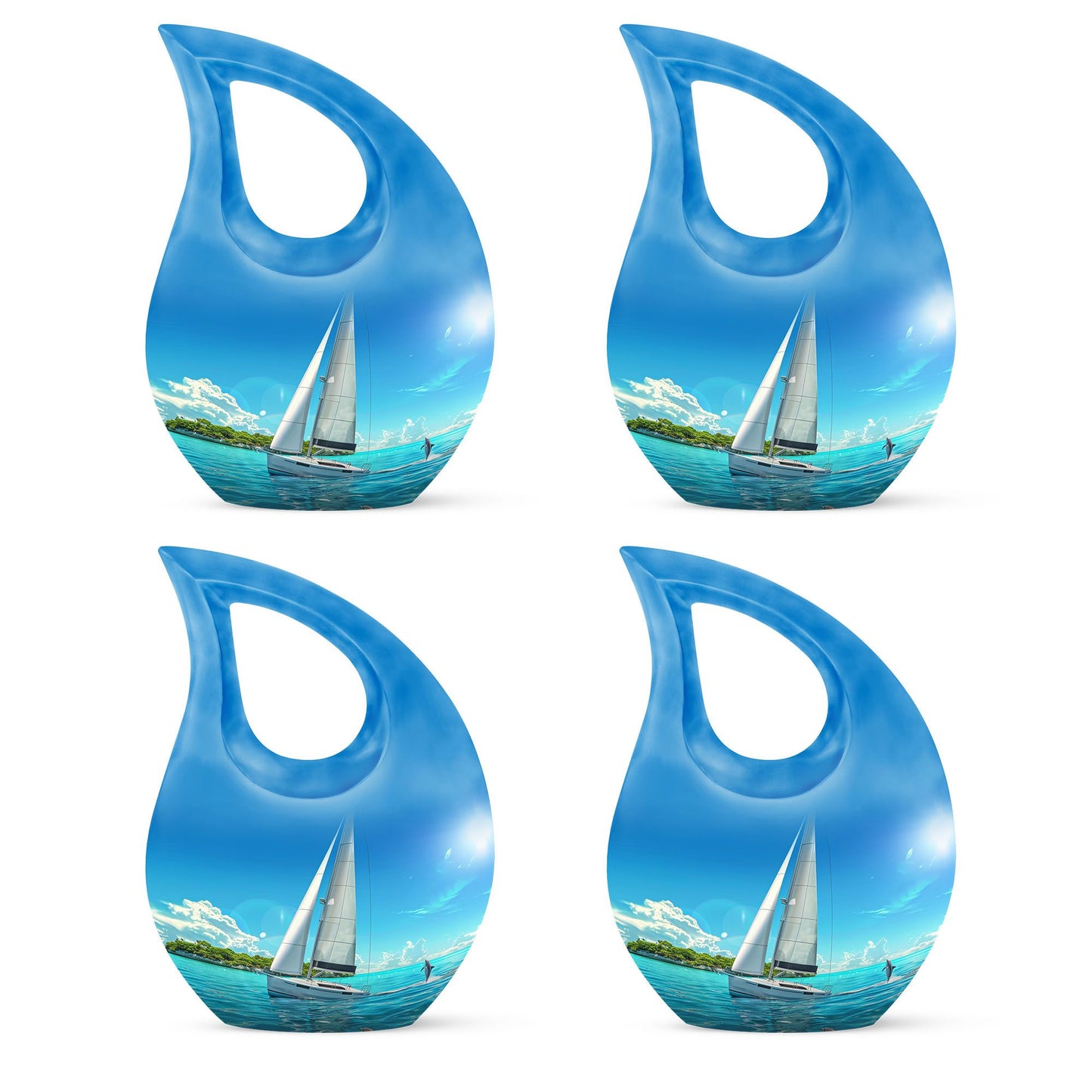 Personalized Ocean Keepsake Urn for Human Ashes - 10-inch, 200 cu in - Yatskia
