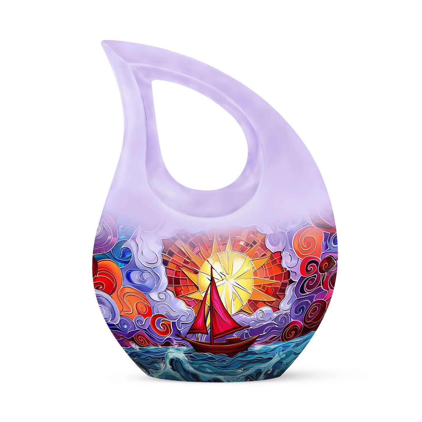 Personalized Ocean Cremation Urn for Mom - 10-inch, 200 cu in - Yatskia