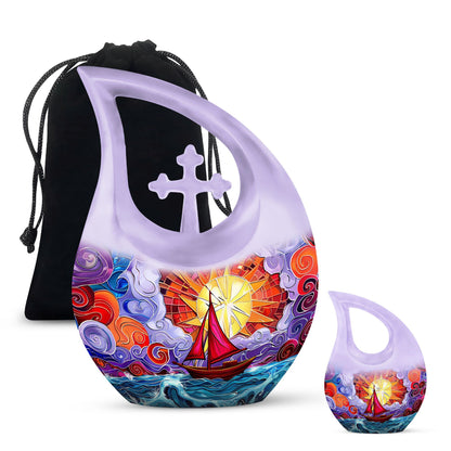 Personalized Ocean Cremation Urn for Mom - 10-inch, 200 cu in - Yatskia