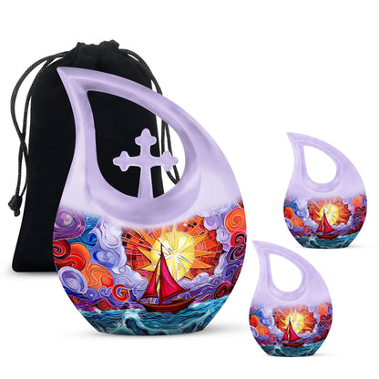 Personalized Ocean Cremation Urn for Mom - 10-inch, 200 cu in - Yatskia