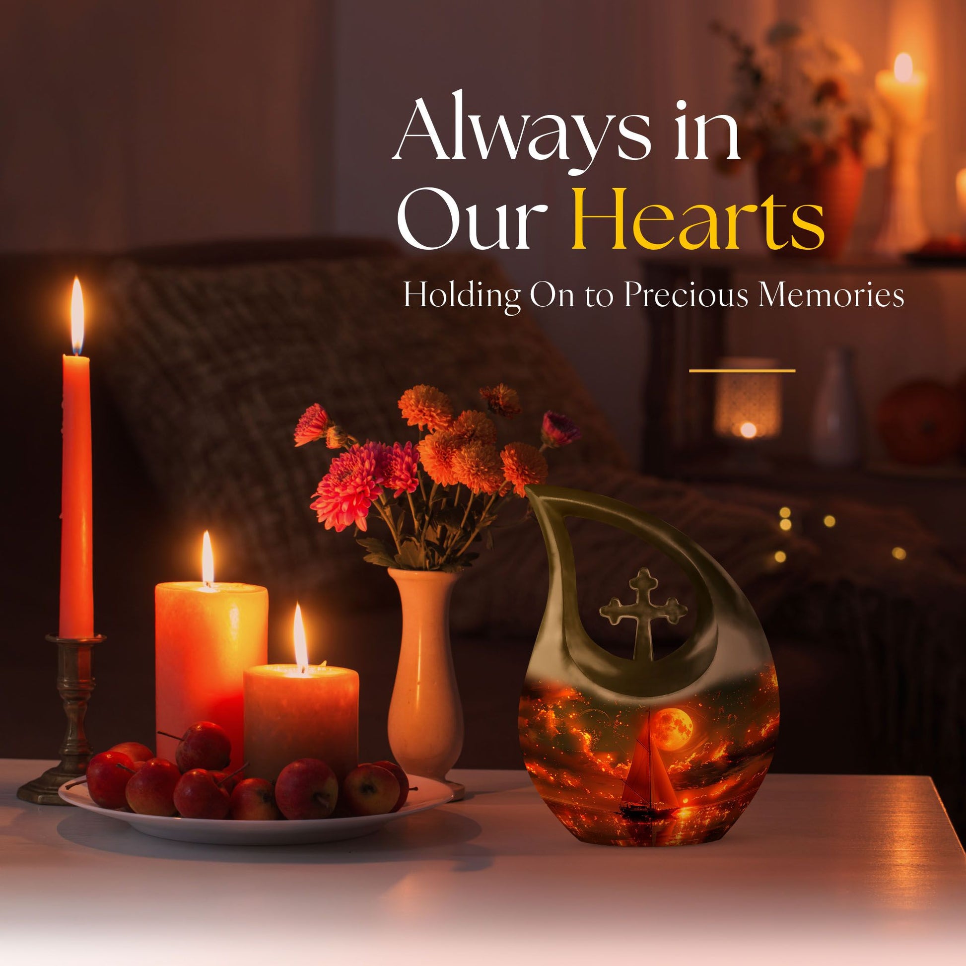 Affordable Sail Boat Urn in Cross Drop Design,