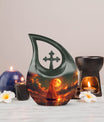 Affordable Sail Boat Urn in Cross Drop Design,
