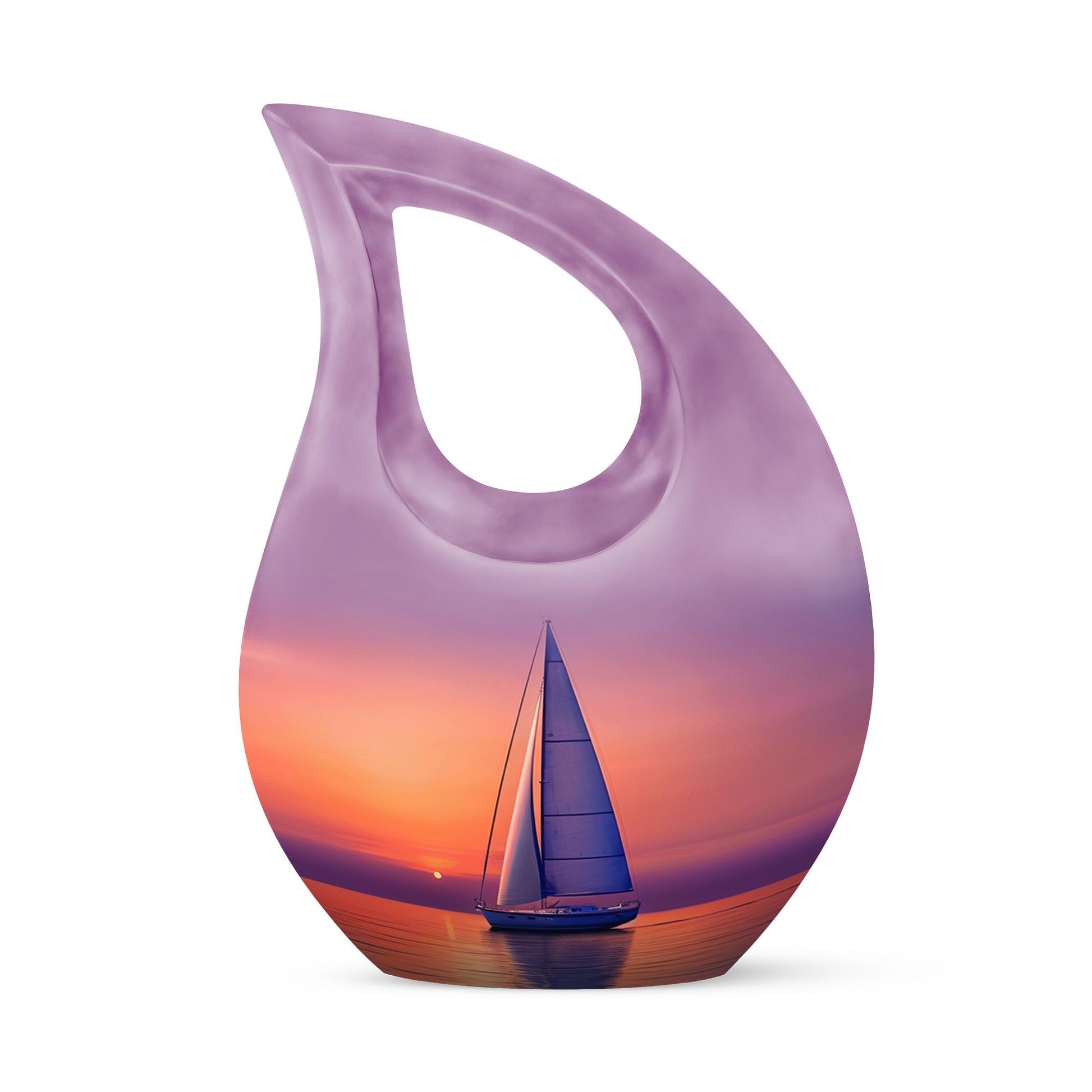 Sail Boat Burial Urn - Sunset Crematorium Urn For Human Ashes