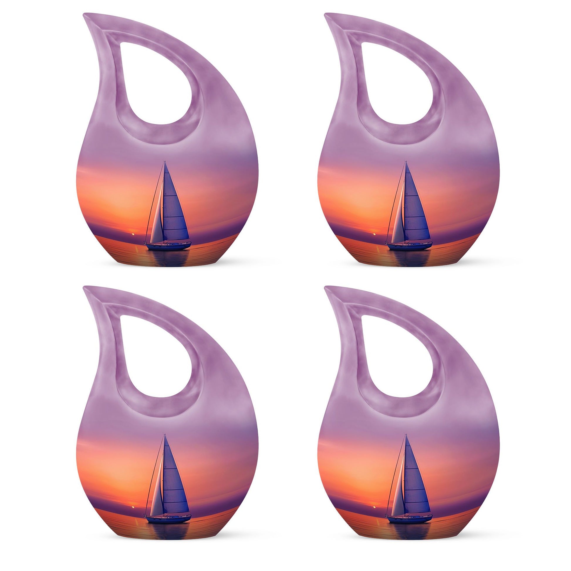 Sail Boat Burial Urn - Sunset Crematorium Urn For Human Ashes