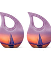 Sail Boat Burial Urn - Sunset Crematorium Urn For Human Ashes