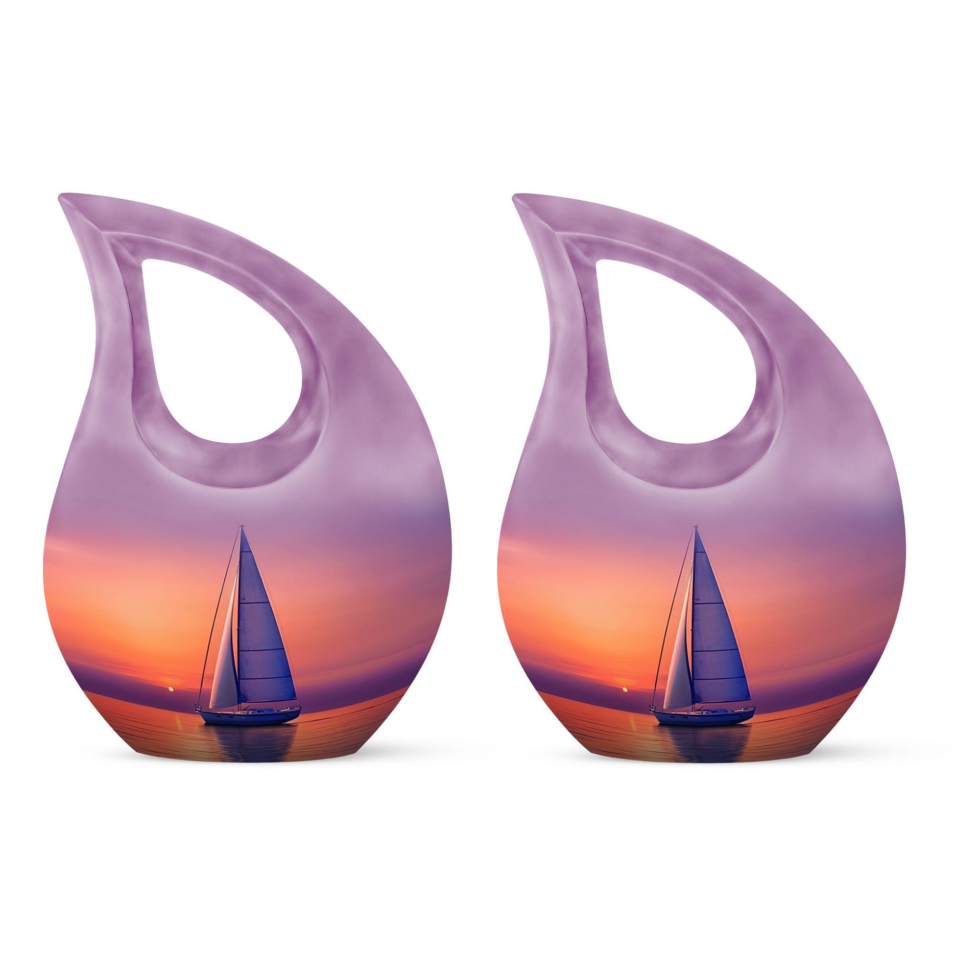 Sail Boat Burial Urn - Sunset Crematorium Urn For Human Ashes