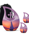 Sail Boat Burial Urn - Sunset Crematorium Urn For Human Ashes