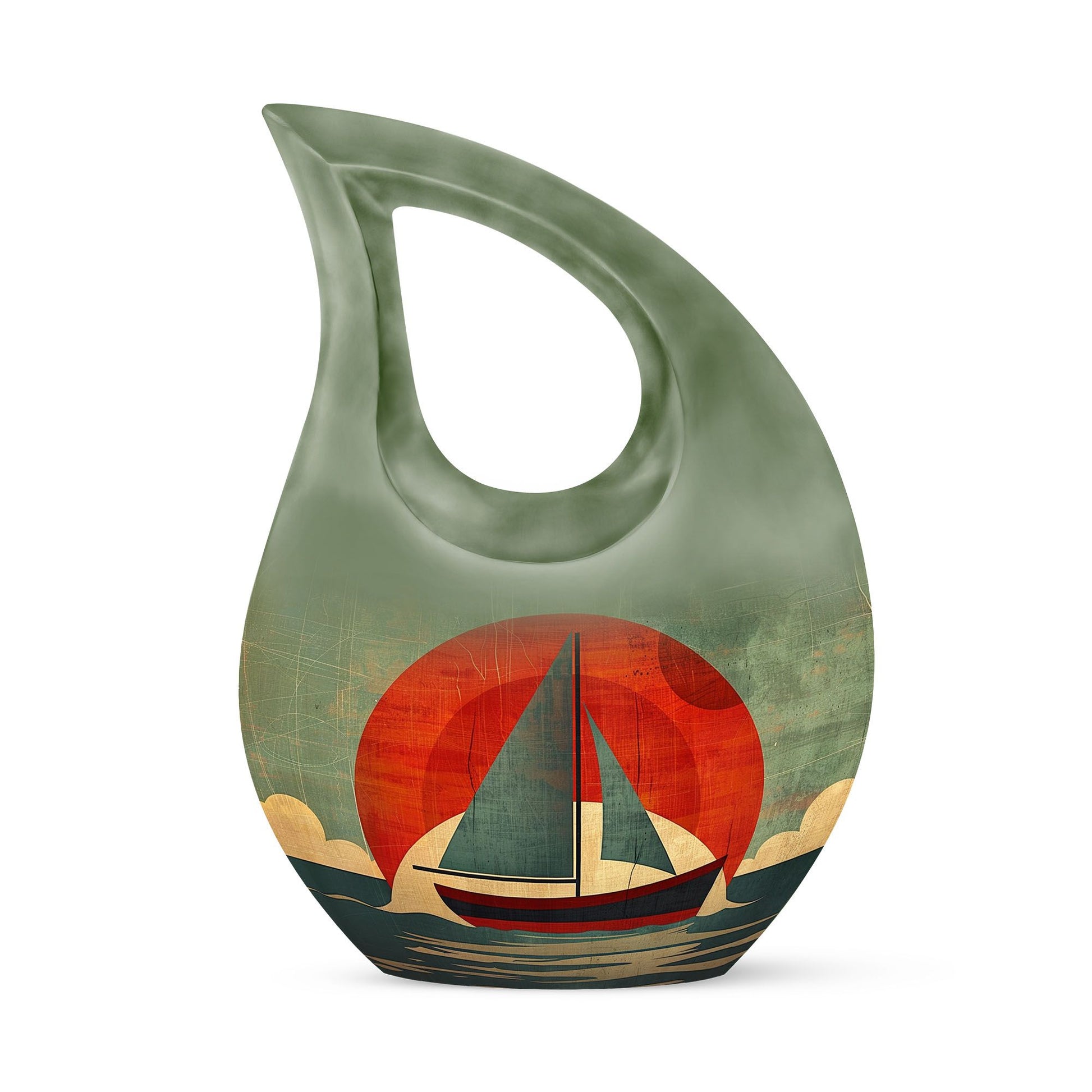 Sail Boat Burial Urn - Mini Keepsake Urns For Human Ashes For Adult