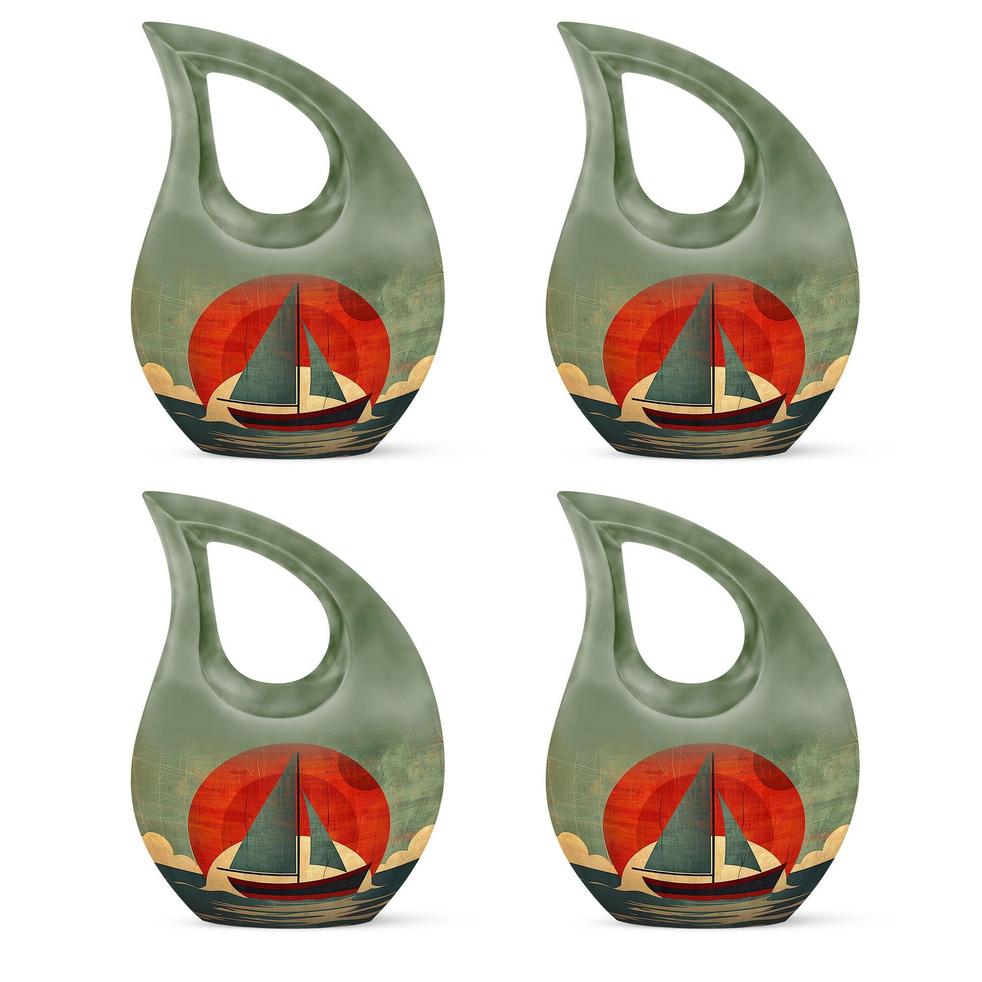 Sail Boat Burial Urn - Mini Keepsake Urns For Human Ashes For Adult