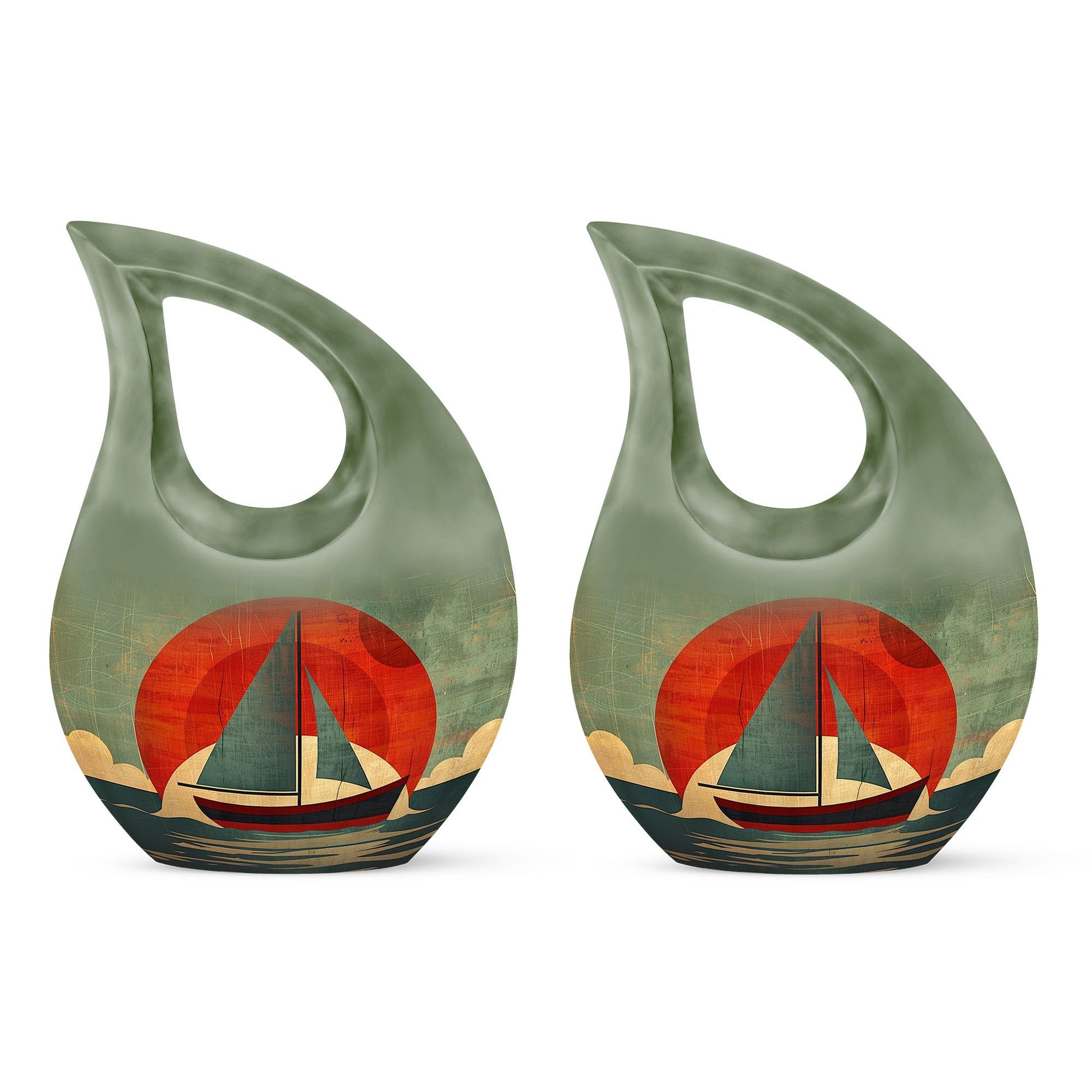 Sail Boat Burial Urn - Mini Keepsake Urns For Human Ashes For Adult