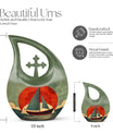 10-inch Sail Boat Urn with Cross Drop Design 
