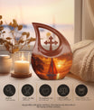 10-inch Sail Boat Urn with Cross Drop design,