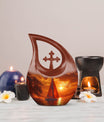 10-inch Sail Boat Urn with Cross Drop design,
