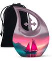 10-inch Sail Boat Urn with Cross Drop design