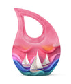 Sail Boat Memorial Urn - Pink Cremation Urn For Human Ashes For Adult