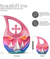 10 inch sail boat urn with cross drop design,