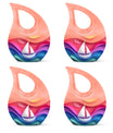Sail Boat Theme 3 Inch Keepsake Pack of 4