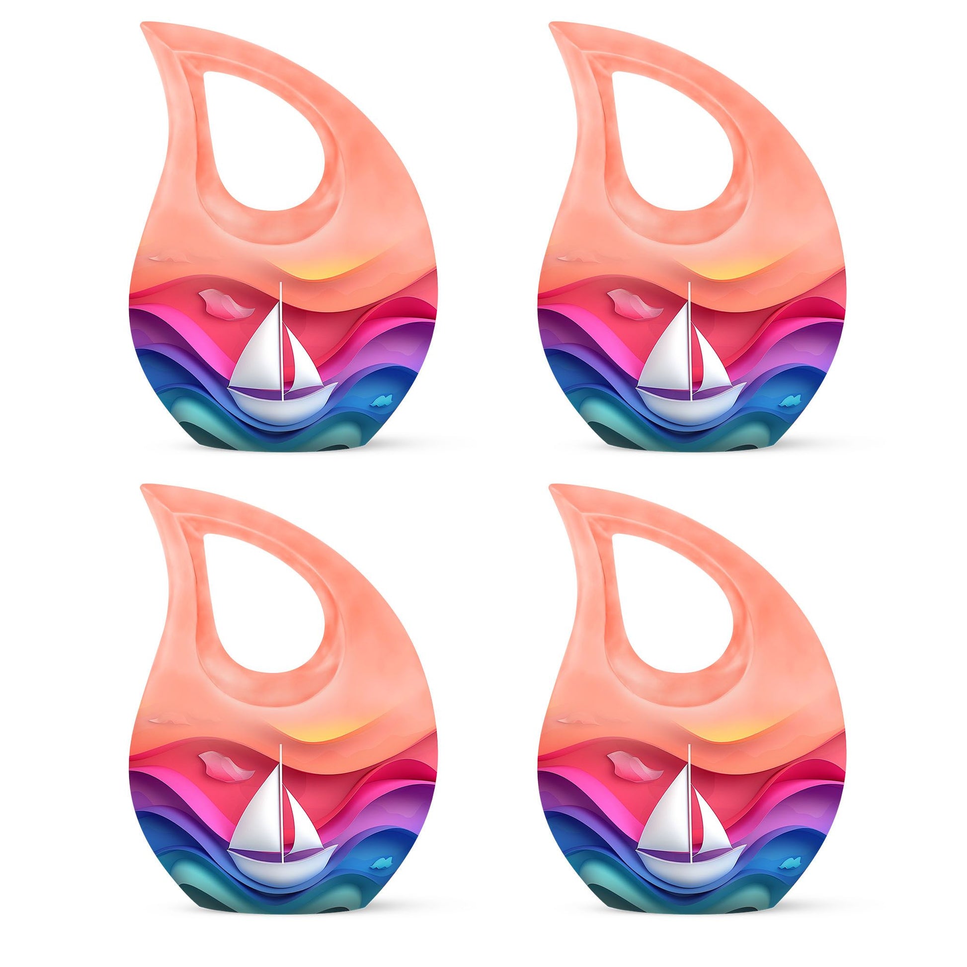 Sail Boat Memorial Urn  - Colorful Burial Urns Urn For Ashes For Mom & Dad