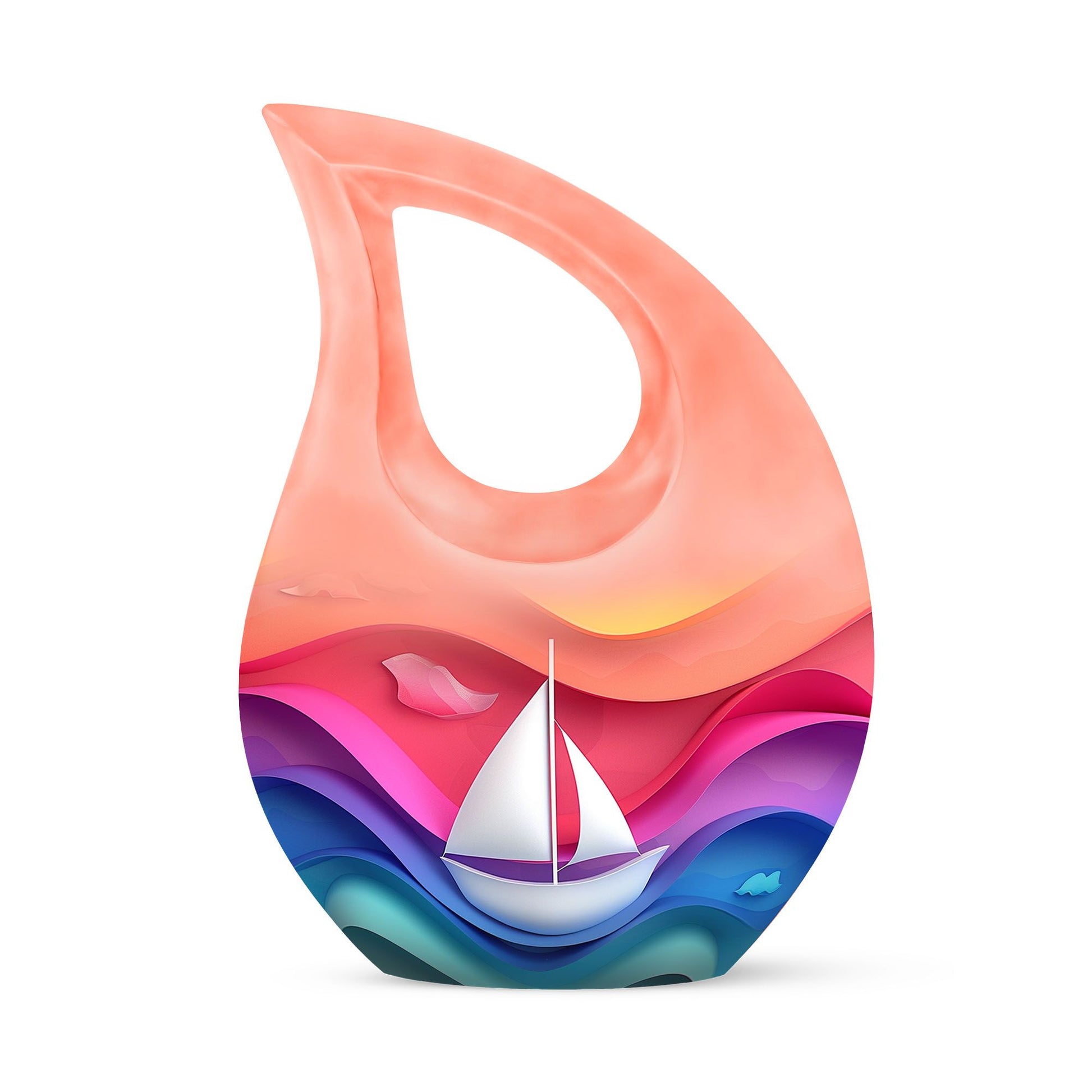 Sail Boat Memorial Urn  - Colorful Burial Urns Urn For Ashes For Mom & Dad