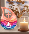 10-inch Sail Boat Urn, Large Cremation Urn 