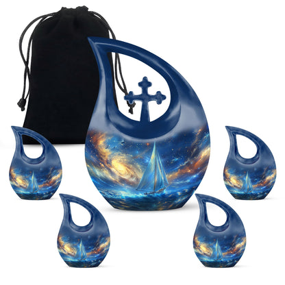 Personalized Ocean Cremation Urn for Adult - 10-inch, 200 cu in - Yatskia
