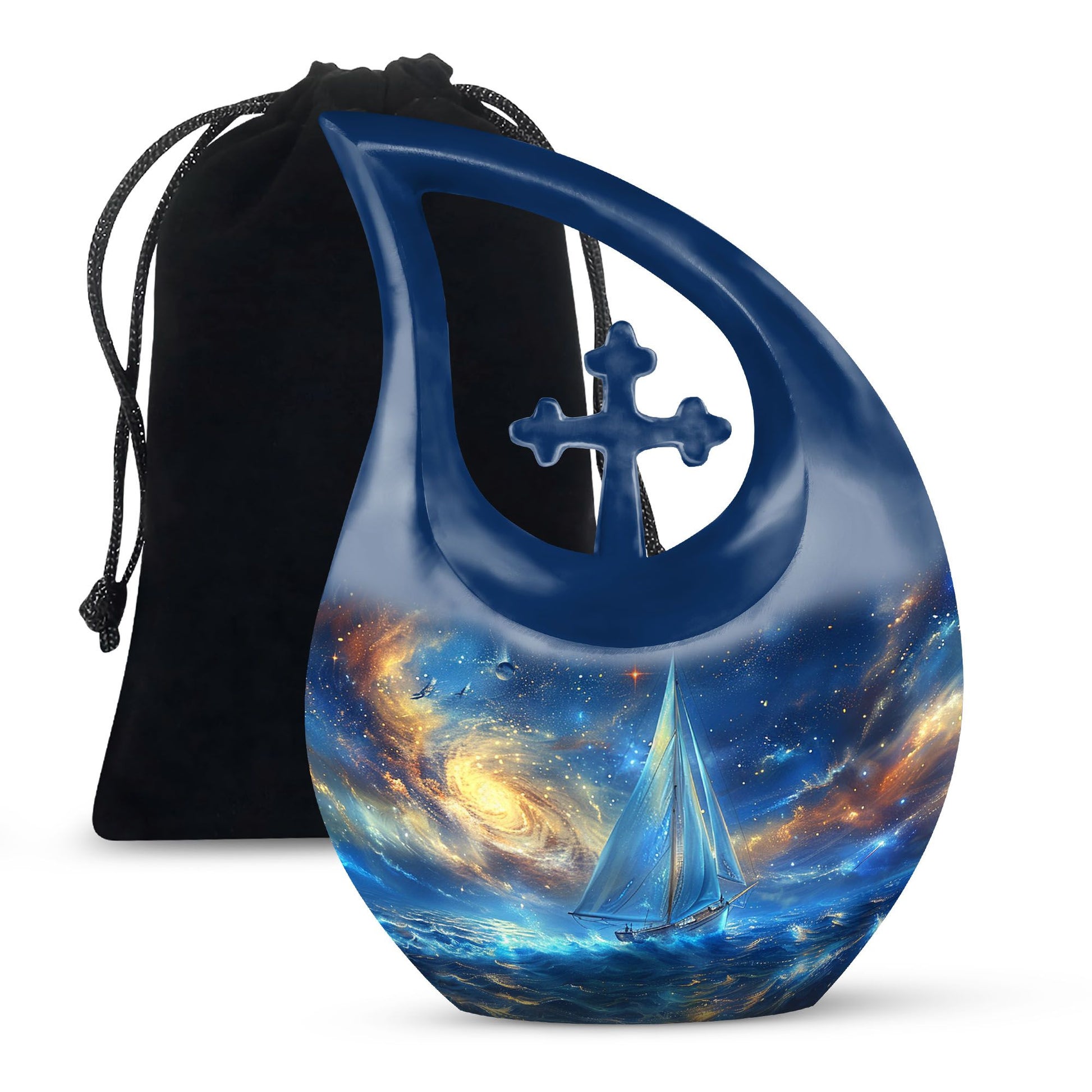 Sail Boat Theme Large Urn 10 Inch