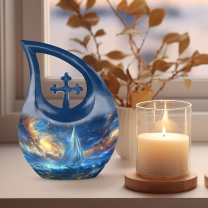 10-inch Pink Sail Boat Urn 